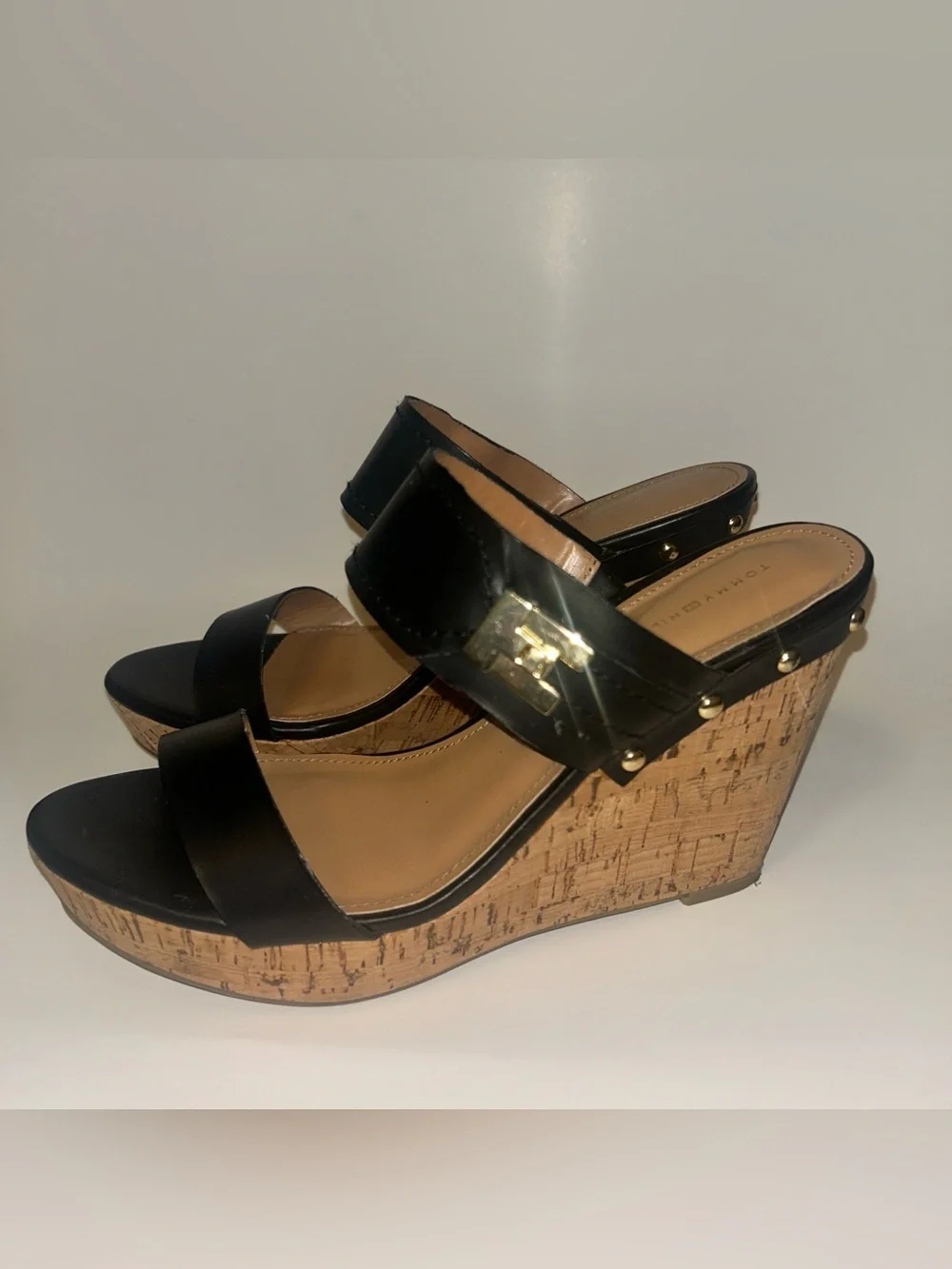 Tommy Hilfiger Black Madasen Wedge -Size 9M